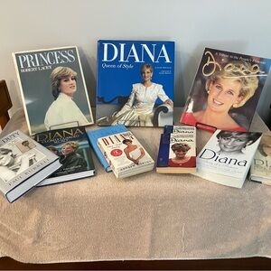 Lenox Princess Diana Book Collection - Blue, White, Red Covers